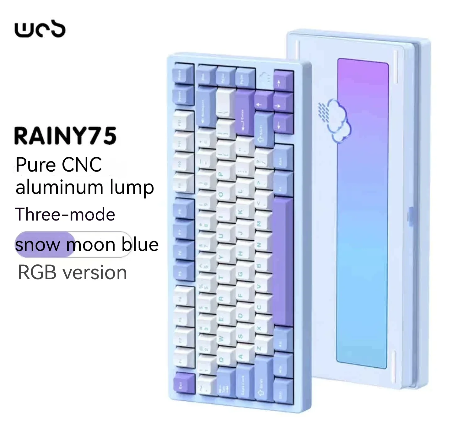 メカニカルゲーミングキーボード,Wob-Rainy75アルミニウム合金,3つの 