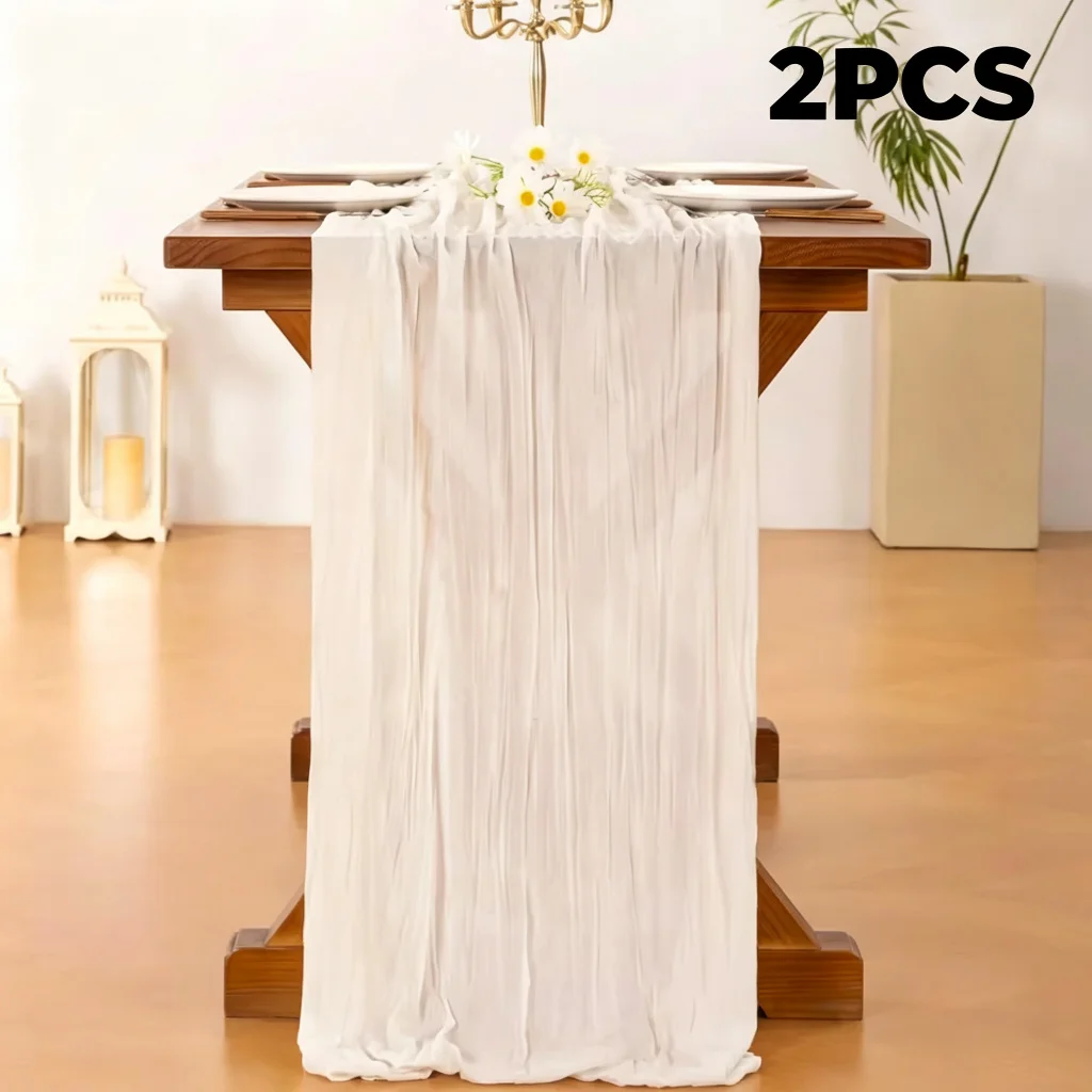 Lavender Cheesecloth Table Runner for Boho and Rustic Events