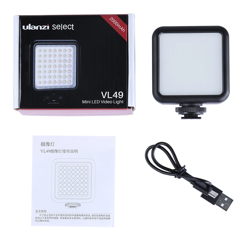 Ulanzi-VL49 Mini Vlog LED Fill Light, Branco,