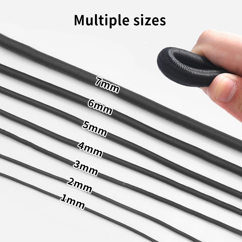 1/2/3/4/5/6mm High-Quality Round Elastic Band Cord Elastic Rubber white black Stretch rubber For Sewing Garment DIY Accessories