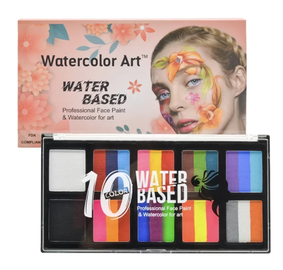 Body Face Paint Kit Fluorescent Party Halloween Eye Make Up Party Kids Face Shied UV Glow Paint Kit Cosplay Makeup 4