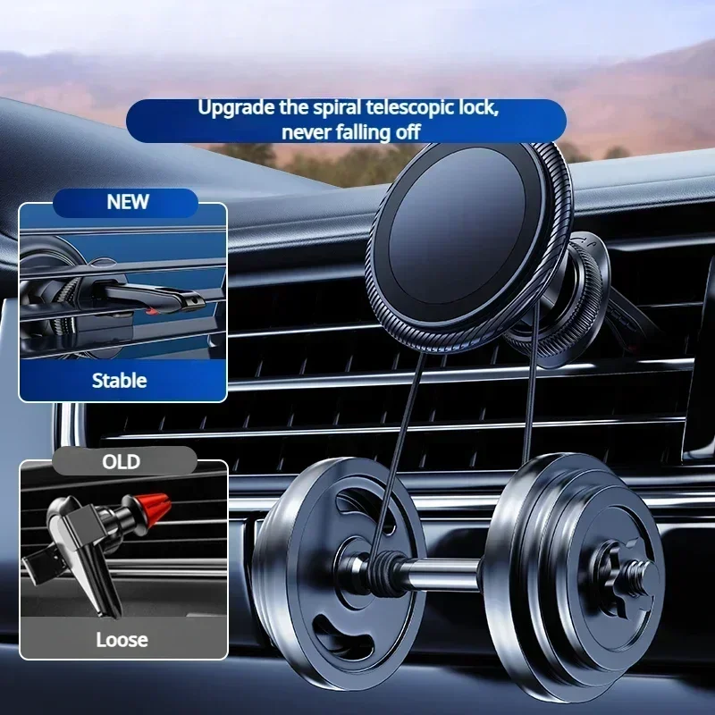 Eary Magnetic Car Phone Holder 360°Rotation Air Vent Shock Absorption Phone Mount Fit All iPhone 16 15 Pro Max Samsung S25 S24