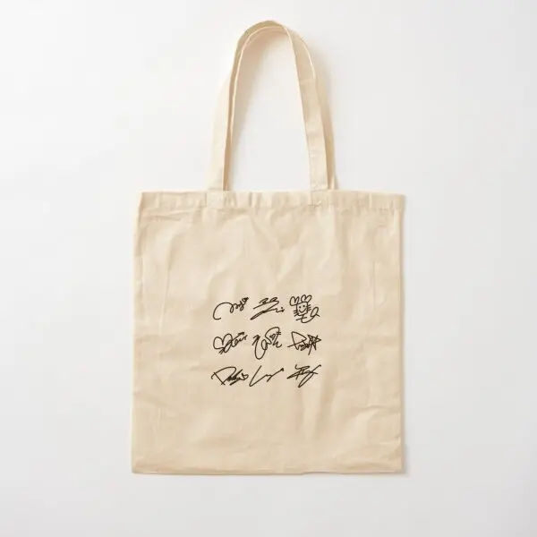 

Twice Signatures Cotton Canvas Bag Shoulder Bag Tote Ladies Shopper Unisex Grocery Reusable Designer Casual Fashion Handbag
