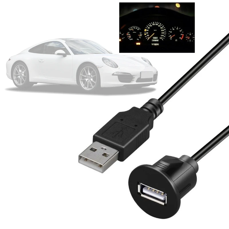 자동차 대시보드 매립형 오디오 라인 USB 2.0 포트 패널 연장 케이블 소켓