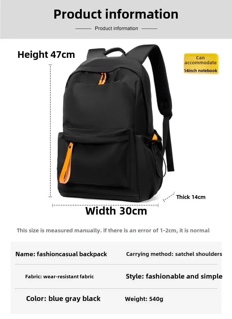 حقيبة ظهر رجالية جديدة مقاومة للماء من قماش أكسفور...