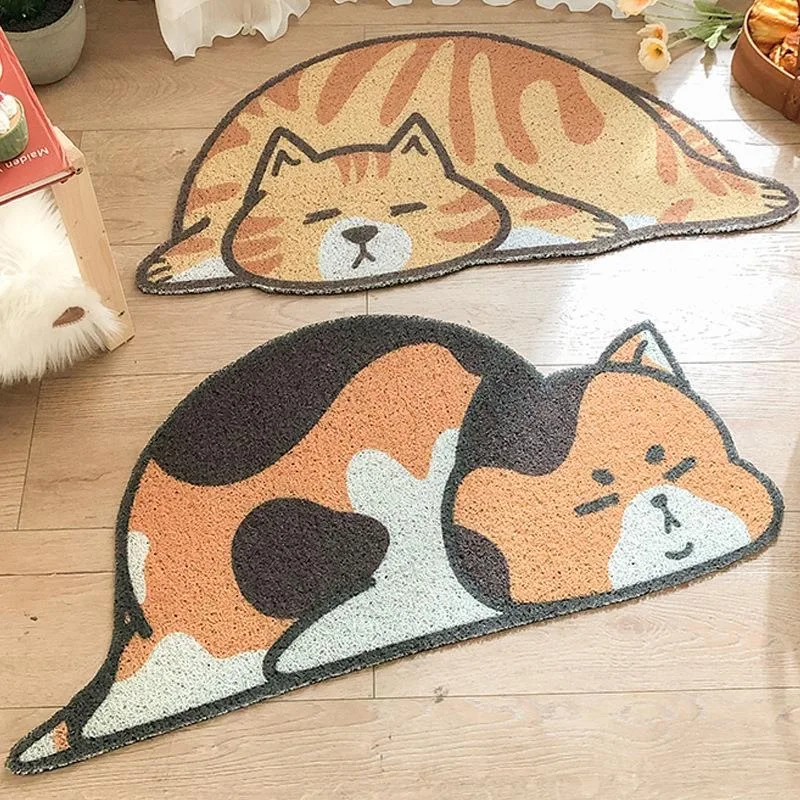 

Cartoon Cat Shaped Doormat 40*60cm Anti-slip Floormat Kitchen Carpet Toilet Tapete Water Absorption Rug Non-slip Porch Mats