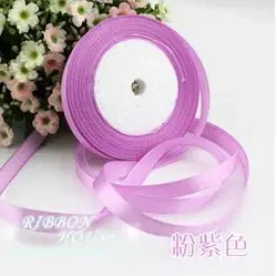 Luxurious Pink Silk Satin Ribbon - 22m x 10mm for Elegant Decorations & Gift Wrapping (Pink purple)