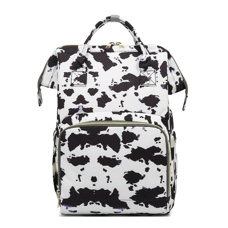 Cow Spots Print Diaper Bag Backpack Maternity Baby Changing Bag Large Capacity Backpacks