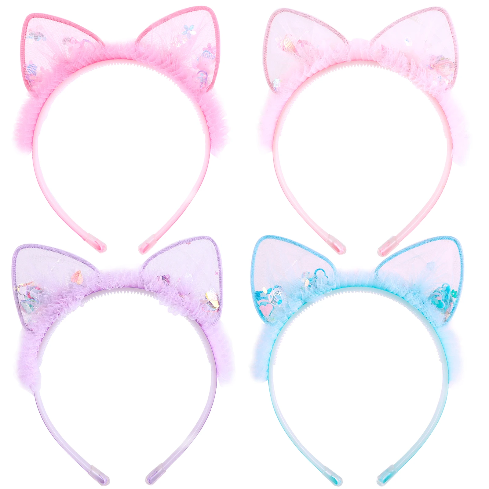 2023 Candygirl New Lace Shiny Sequins Cat Ears Cute children's Hairband Girl Princess Birthday Party hair accessories  머리끈 2023 candygirl new lace shiny sequins cat ears cute children s hairband girl princess birthday party hair accessories 머리끈