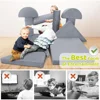 Kids Couch Sofa 10PCS, Premium Toddler Couch Fort for Child Teens, Modular Kids Couch Furniture, Grey 4