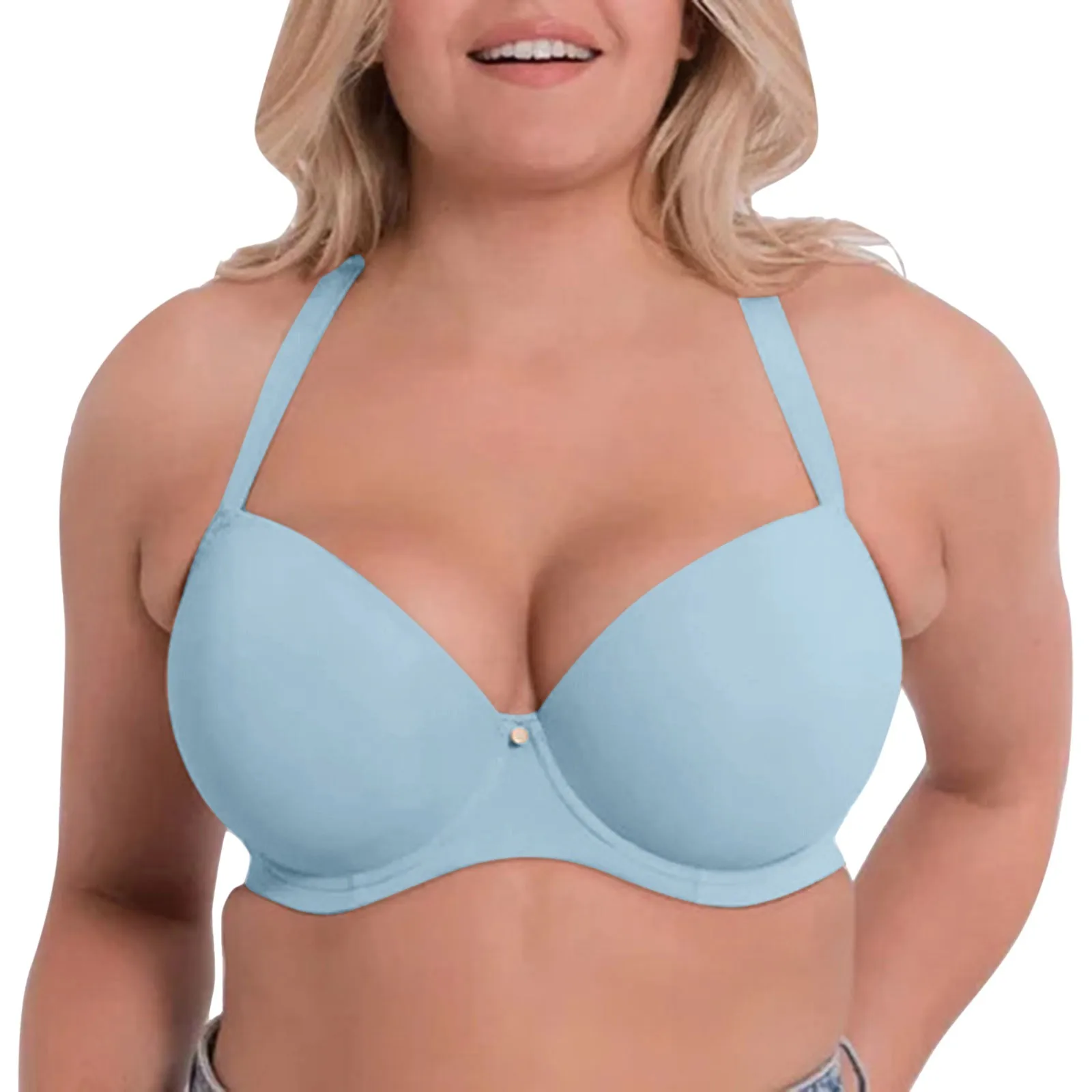 

Women's Comfortable And Sexy Large Size Thin Cup Smooth Face Traceless Adjustable Steel Rim Bra Low Back Bra