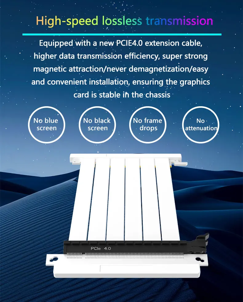 180° PCI-E 3.0/4.0 X16 GPU Extension Cord Shielded Flexible Mounting Riser Cable