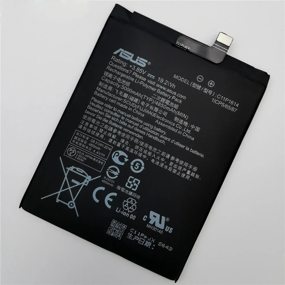 Original C11P1614 Phone Battery For ASUS ZenFone 3S MAX Dual SIM TD-LTE ZenFone Pegasus 3S ZC521TL 5000mAh High Capacity