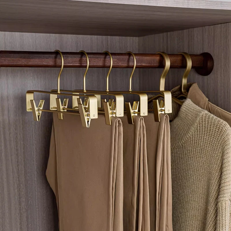Pants Rack Multifunctional Trousers Skirt Drying Hangers with Movable Anti-slip Clips Clotheshorse Wardrobe Clothes Organizer