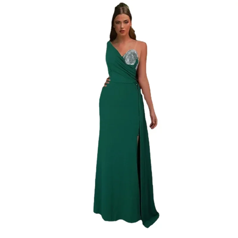 

African Wedding Party Dresses for Women Spring Elegant African Sleeveless Polyester Solid Color Dress Dashiki African Clothing