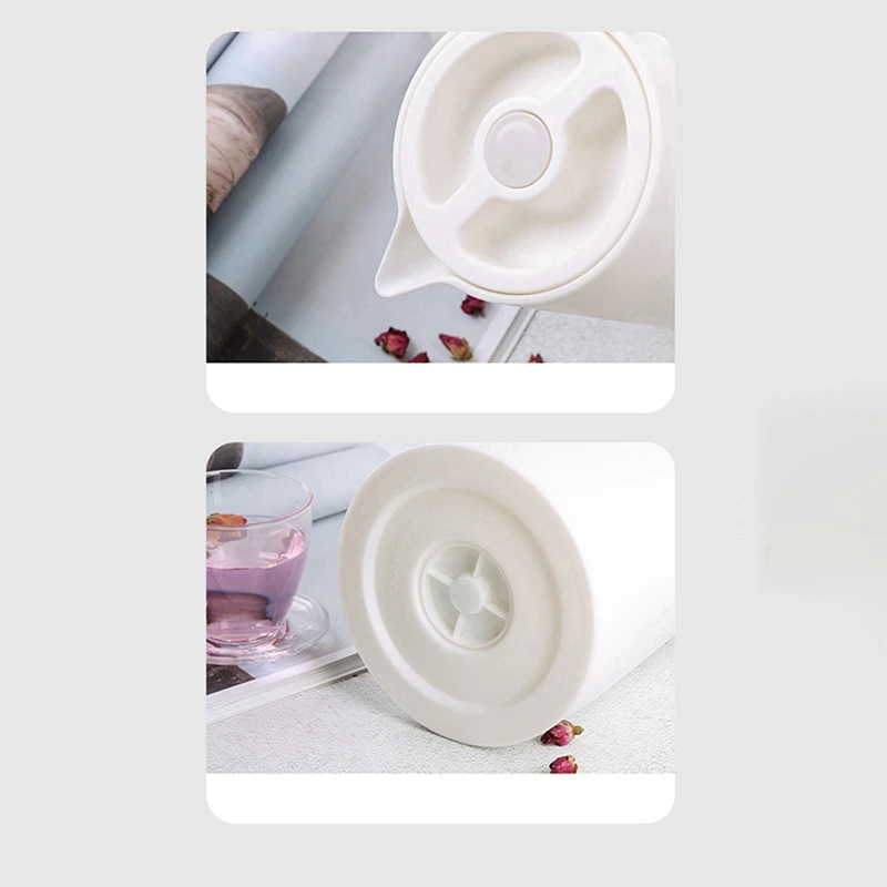 유리 라이너 진공 플라스크 온수 주전자, 홈 오피스 절연, 누수 방지, 커피 차 보온, 화이트, 2X, 1L