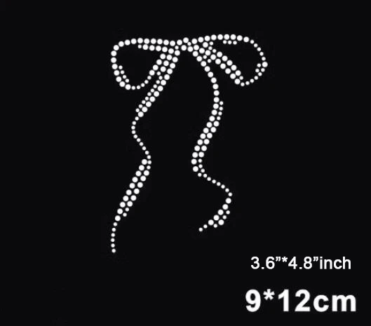 

8 шт./партия (9x12 см), стразы с узором в виде банта, горячая фиксация, Стразы для одежды, термотрансферные аксессуары для шитья