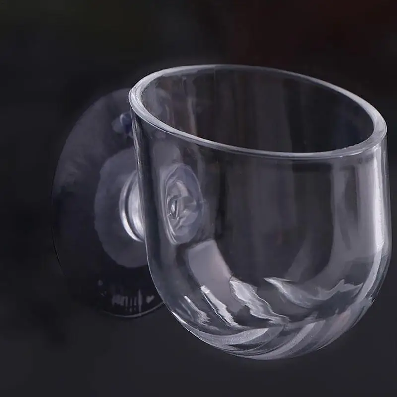 Aquarium Ornaments Aquarium Decoration Plant Cup Pot Acrylic Aquatic Plant Cup With Suction Holder Water Potted Planting Aquarium Feeding Tool