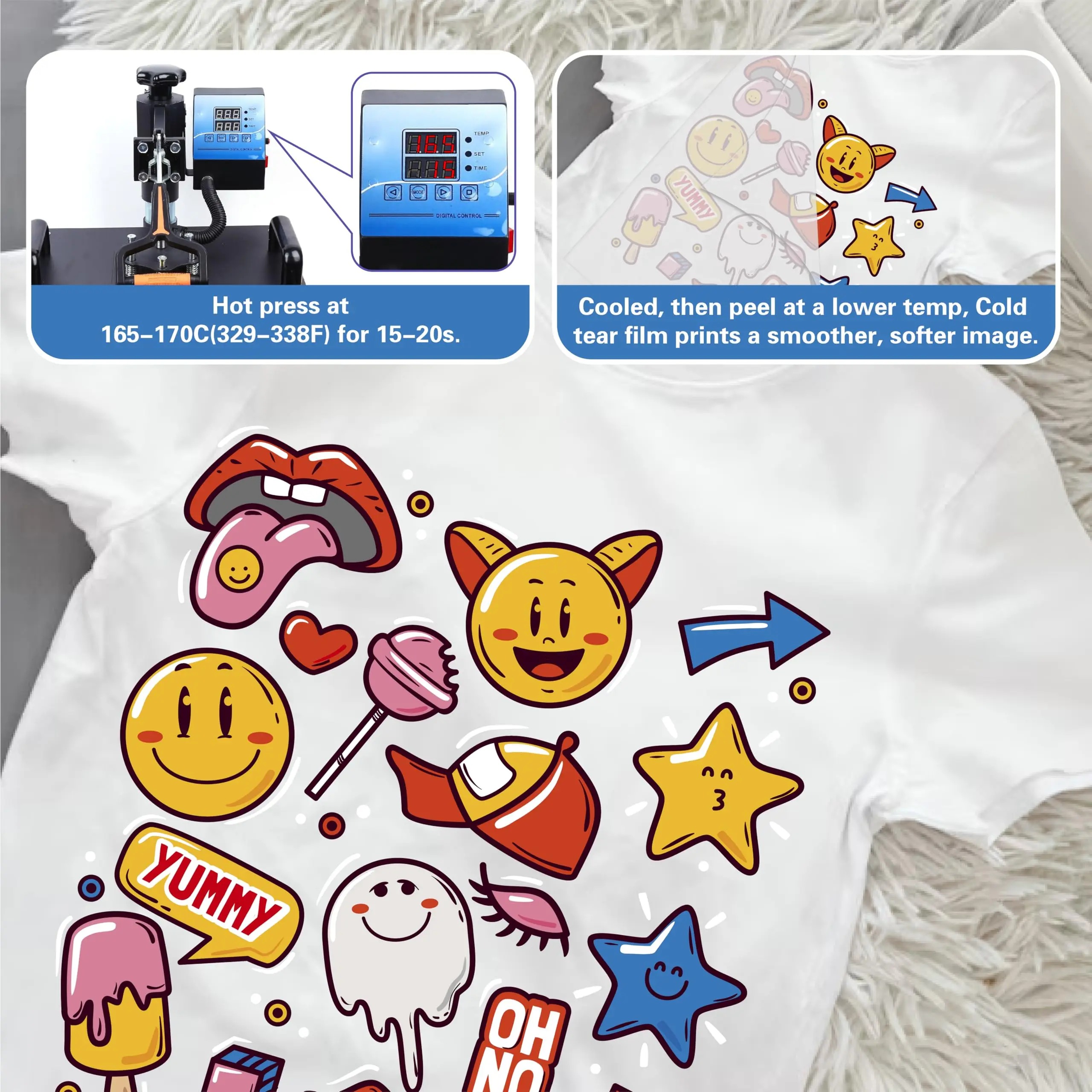 100매 A4 75u PET 전사 필름 DTF 잉크 인쇄용 직접 전사 필름 PET 필름 인쇄 및 전사 DTF 필름