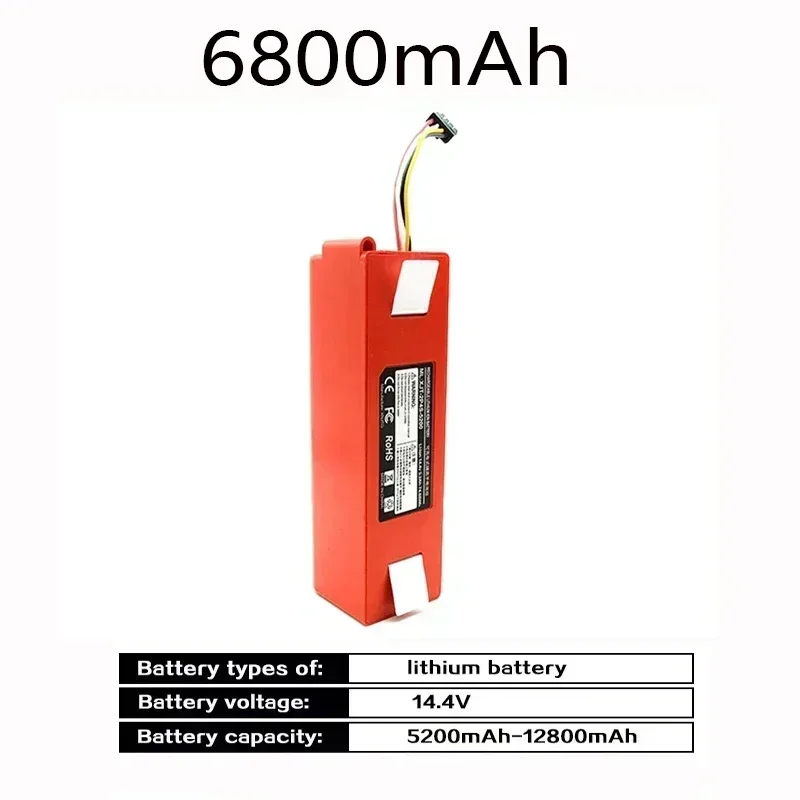 Robotic Vacuum Cleaner Replacement Battery 14.4V 12800mAh For Xiaomi Roborock S50 S51 S55 S60 S65 S5 MAX S6 Parts vacuum cleaner battery battery replacement