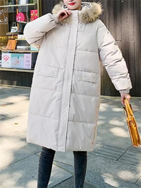 

Thicken Warm Parkas for Women Winter 2023 New Long Coat Hooded Parka Elegant Ladies Korean Casual Windproof Down Cotton Jacket