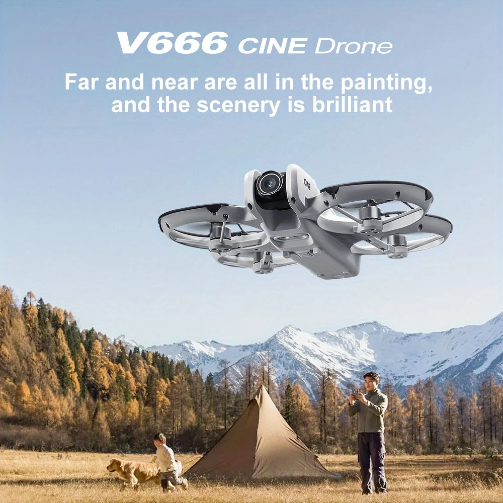 V666 Screen Drone with Dual Cameras &Brushless Motor, Optical Flow Hover, One-Key Takeoff, Gesture Control,Gift Box for Holidays - 6
