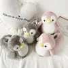 Cute Penguin Winter Fur Warm Home Slippers Filled PP Cotton Penguin Doll Home Slippers Soft Animal Home Slippers 1