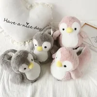 Cute Penguin Winter Fur Warm Home Slippers Filled PP Cotton Penguin Doll Home Slippers Soft Animal Home Slippers 1