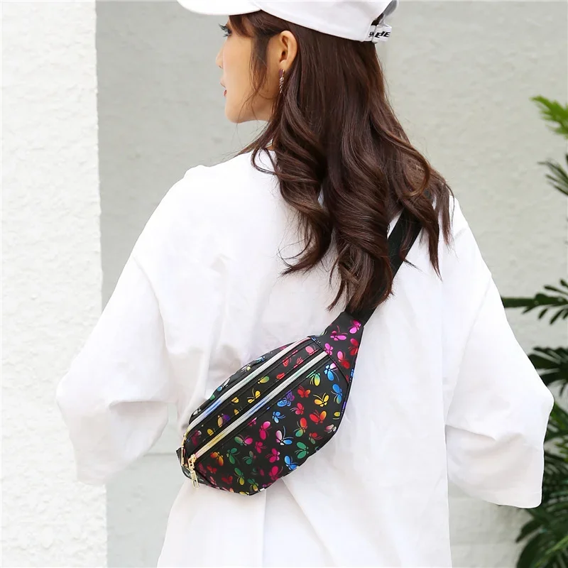 Waist Bag Crossbody Bag Colorful Waist Bag for Women Style Belt Bag Laser Print Crossbody Female Waist Pack Travelling Mobile Phone Bags Case