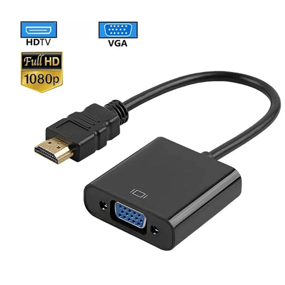 HDTV to VGA Adapter 1080P Digital Analog HDTV Male To Female VGA Cable Converter for PC Laptop Tablet