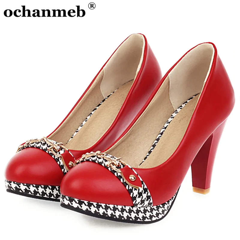Biggest Size 48 Women Spike Heels Pumps Shoes Lady Rhinestone Gold Metal Chain Shoes Female Red Nude White Pink Party Shoes Pump