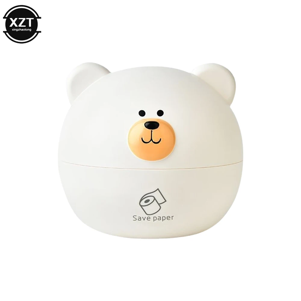 Cute Bear Head Tissue Box Nordic Roll Paper Storage Box Wc Round Container Rack Napkin Holder Living Room Creative Home Simple 5