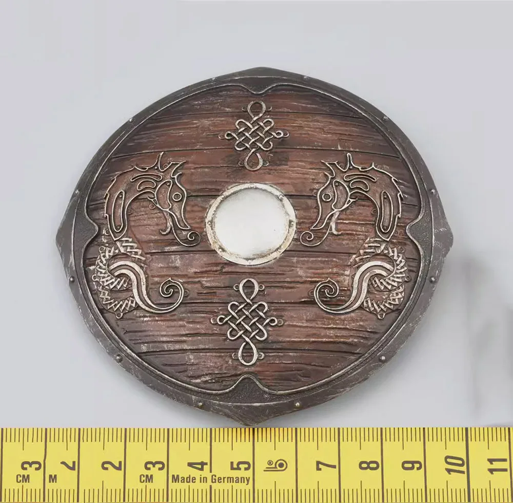 1/6 Tbleague Pl2022-192B Night Warrior Women Blue Version Old Vintage Round Shield Con Motivo Misterioso Per Componente Di Scena Da 12"