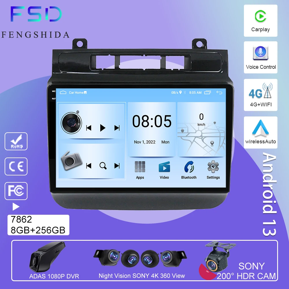

Android 13 For Volkswagen Touareg FL NF 2010 - 2018 Multimedia Car Monitor Lettore Autoradio Player Navigation GPS Stereo Radio