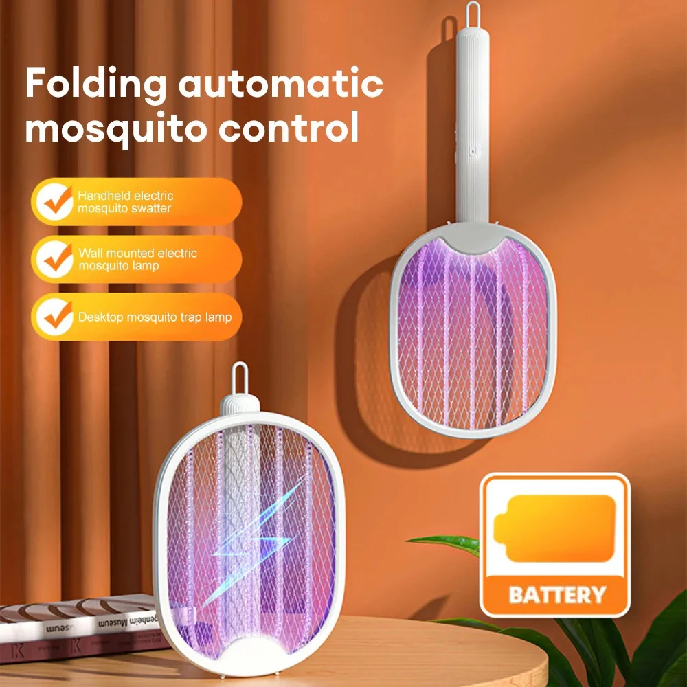 Mosquito Killer Lamp Mosquito Lamp Foldable USB Rechargeable Mosquito Racket Angle Adjustable Electric Mosquito Killer With UV Light Trap Insect Exterminator