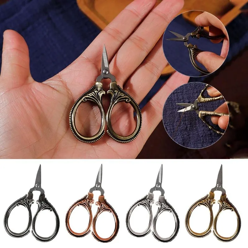 Sewing Scissors 1Pc Mini Stainless Steel Retro Pocket Thread Cutter Embroidery