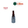 1PC 38mm Hex Torx Screwdriver Bit T8 T10 T15 T20 T25 T27 T30 T40 Chrome Vanadium Steel Drive Socket Hand Tools 1/4Inch 6