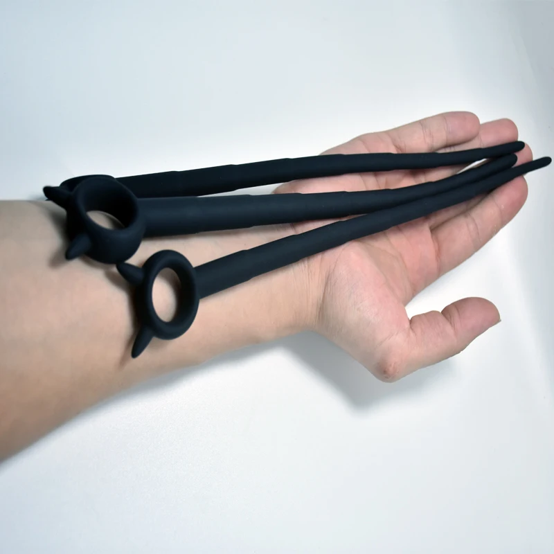 Men Urethral Silicone Plug Trainer Dilator Sounds Catheter Stretching Tube Extra Long Horse Eye Irritation Inserts Penis Sex Toy
