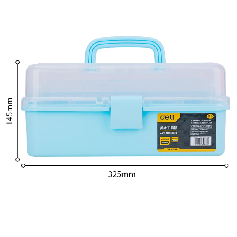 1 Pcs Blue/pink Tools Organizer Toolbox PP Material Three-layer Folding Simple Buckle Design Portable Tools Storage Clear Box best tool chest Tool Storage Items