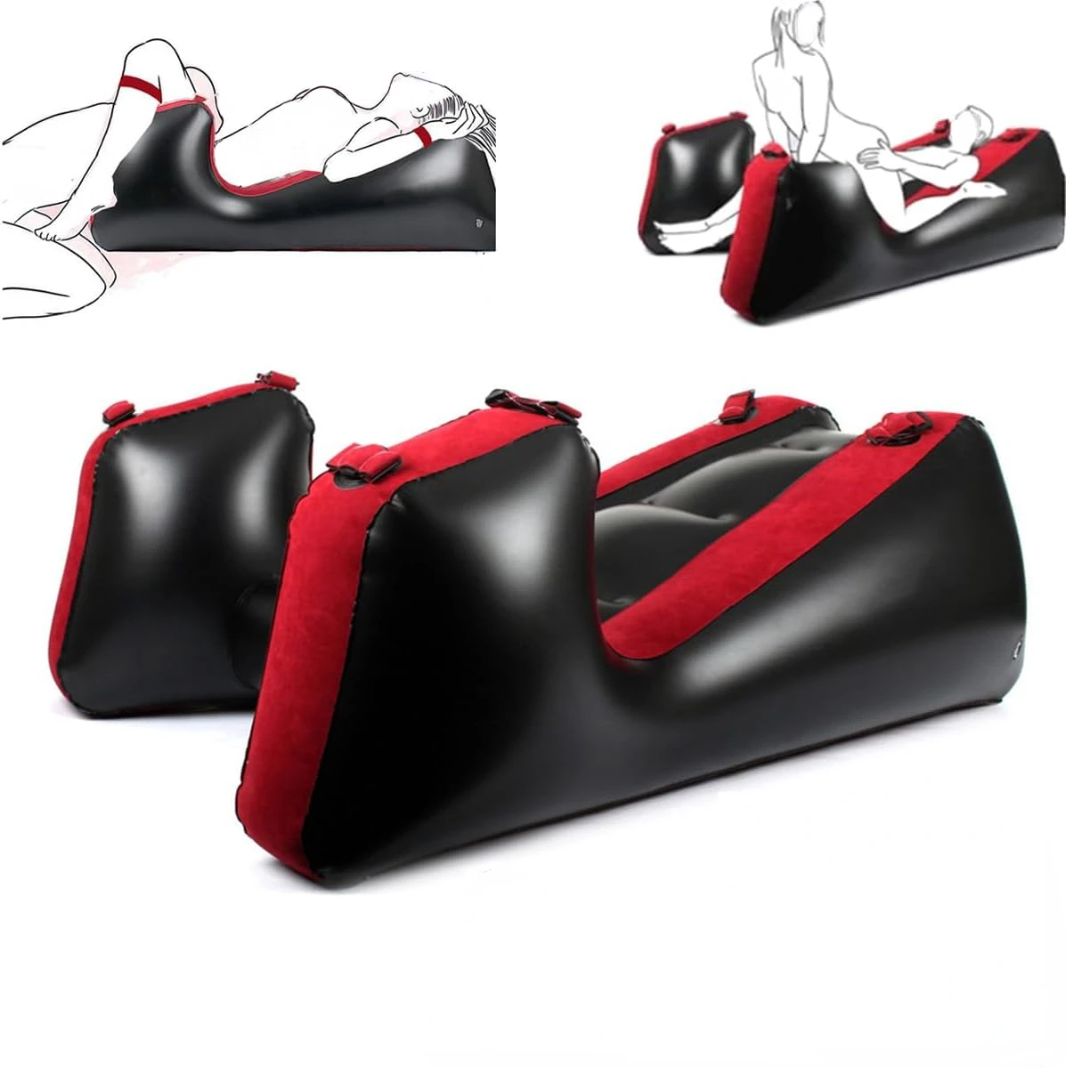 Inflatable Sex Sofa Furniture PVC Flocked Sex Chair Ramp Bondage BDSM Cushion Couples Toys for Deeper Position Pillow Stool sex toys,sex chair bed