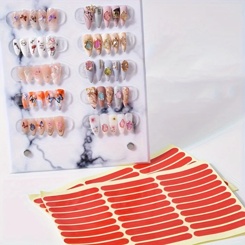 1 piece of nail art double-sided transparent adhesive tape wearing nail display strip artwork board non marking double-sided nail art tools nail glue tape
