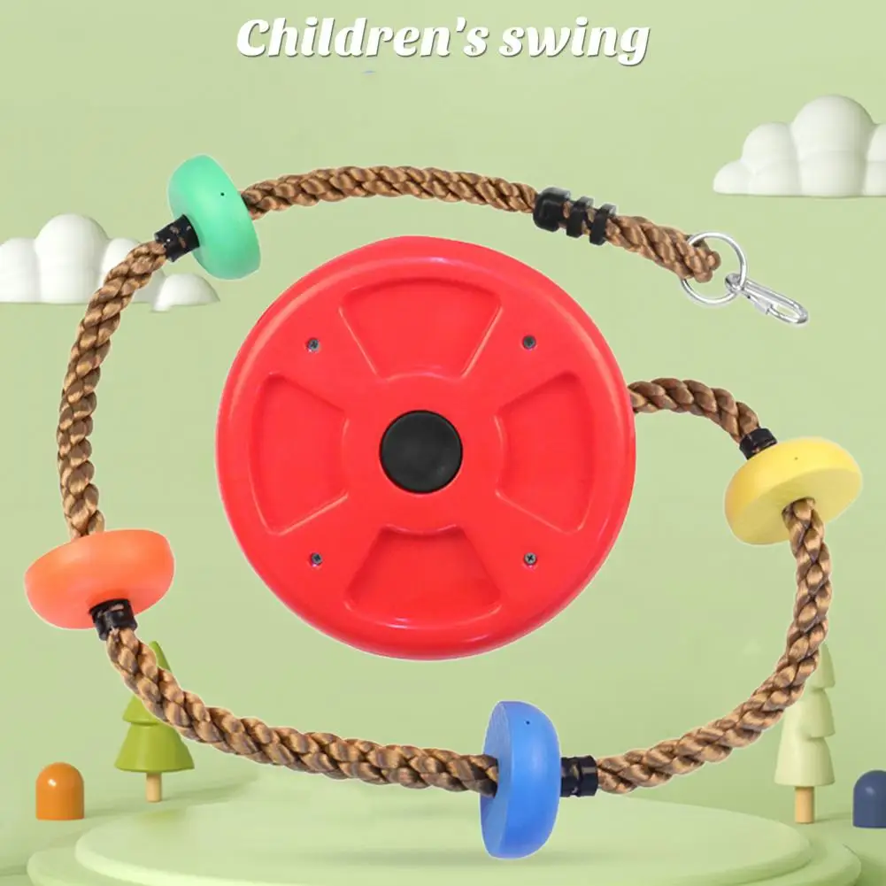 Kids Fitness Climbing Rope With Platforms And Disc Swing Seat Set Outdoor Swing Set Garden Toy Playground Accessories 3