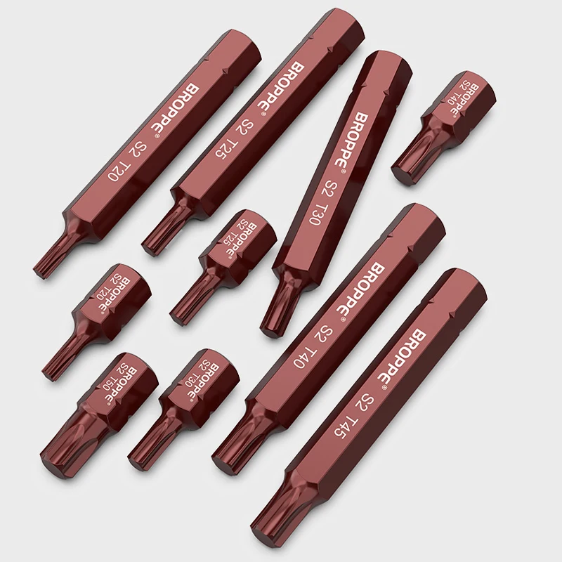 Torx Electric Screwdriver Bits Strong Magnetism 30/75MM T20/25/30/40/45/50/55 Hex Shank Batch Head S2 High Hardness Bits Tools