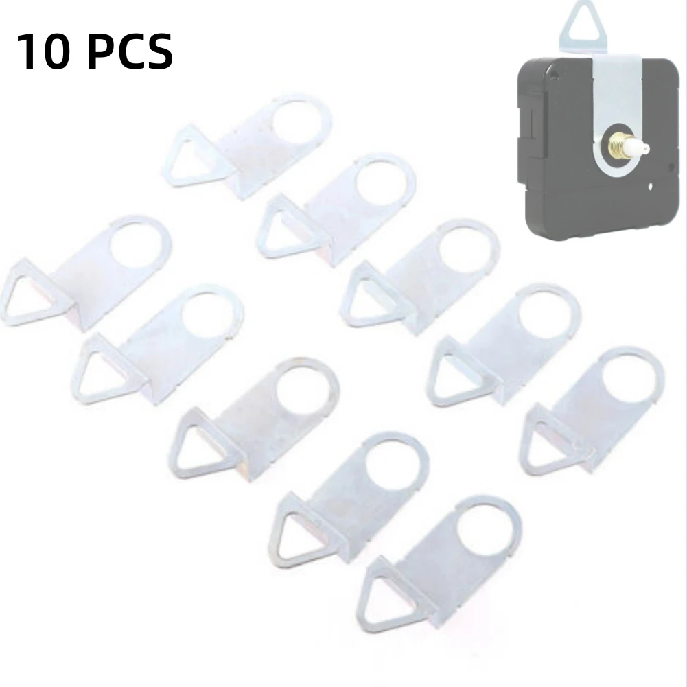 Wall Clock Movement Quartz Clock Movement Clock Accessory Kit 10Pcs Metal Clock Hooks Quartz Movement Mechanism Holder Hanger DIY Accessories Wall Clock Hooks Hanging Accessories Home Decor