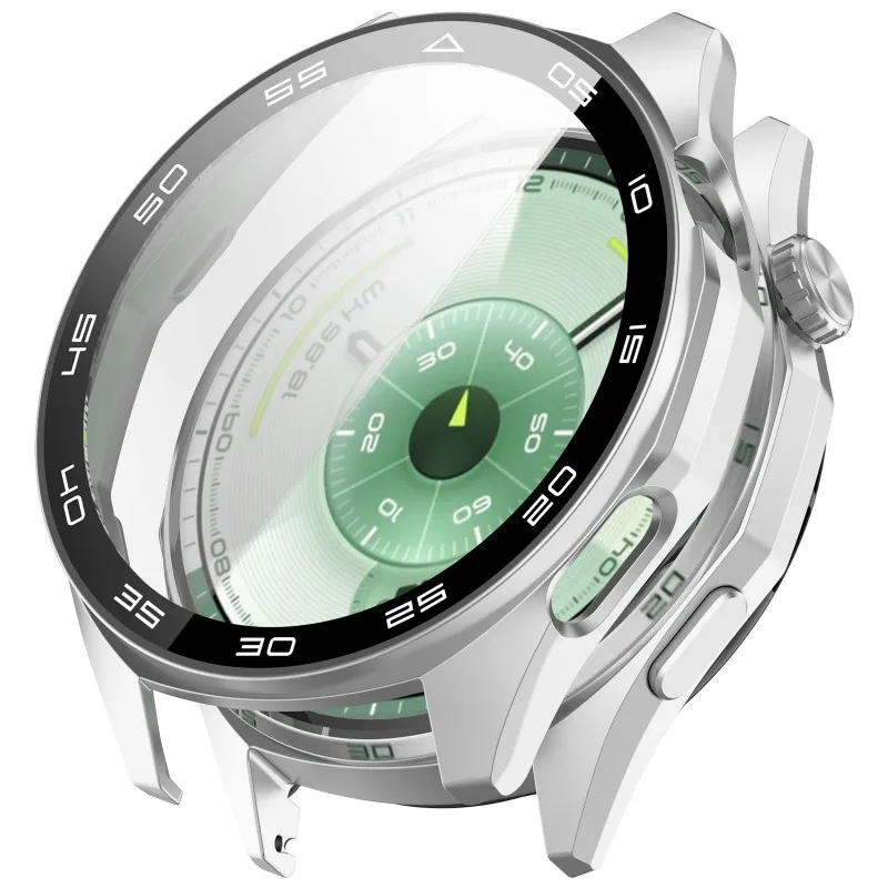 Tempered Glass Protective Case for Huawei Watch GT6 - Full Cover Screen Protector & Bumper
