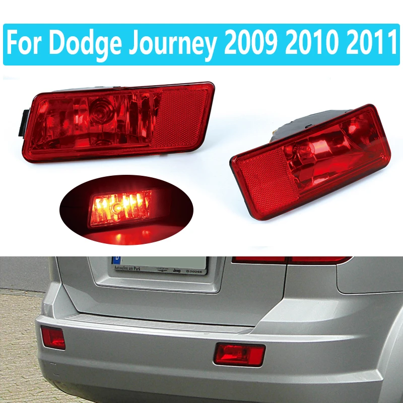 Car Rear Bumper Reflector Brake Light Warning With Bulb For Dodge Journey 2009 2010 2011 Car Fog
