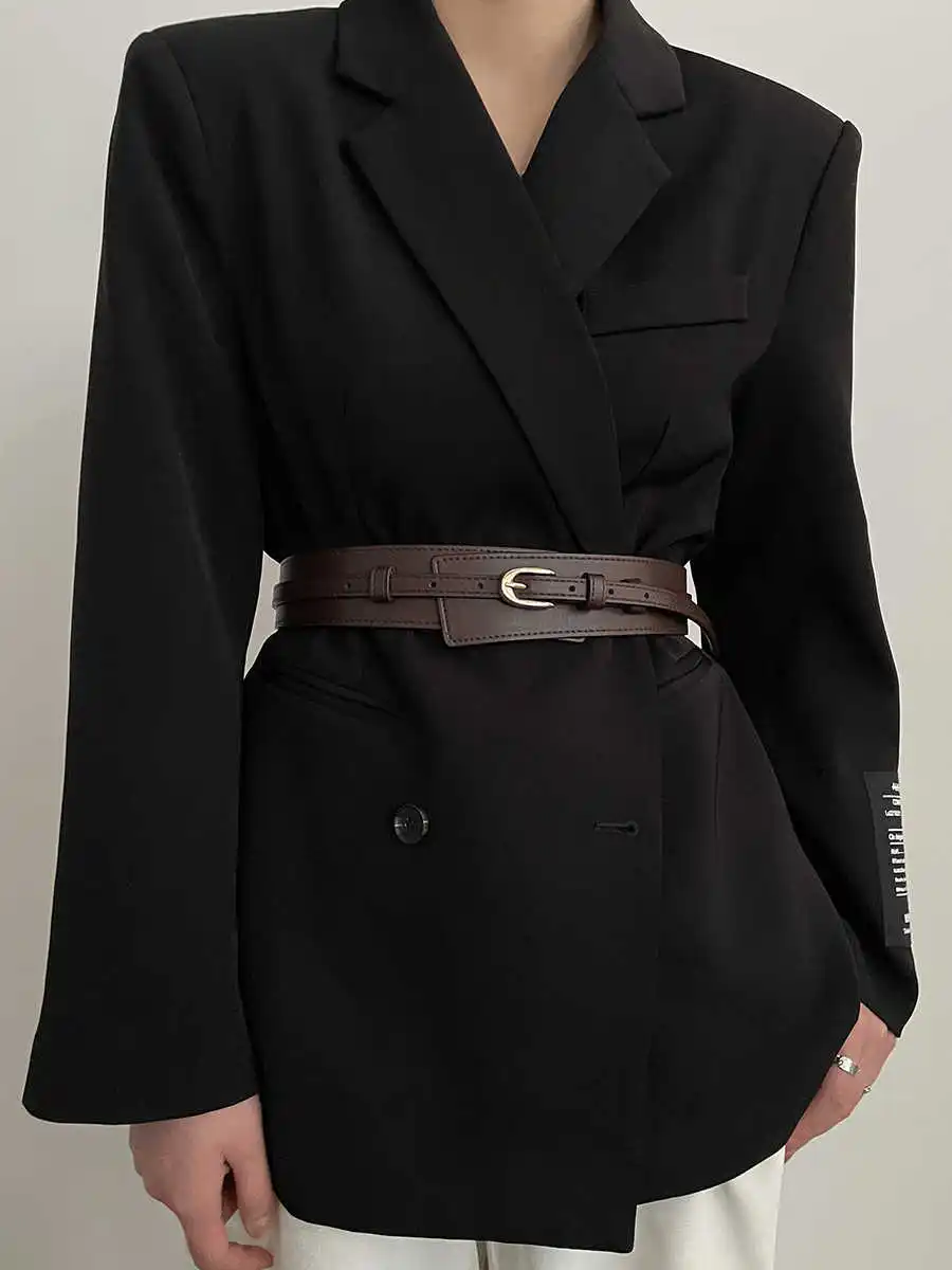 1pcs Belt Women's New Model Luxurious Decorative Dress with Suit Jacket Fashionable Wide Waist Belt Black Suitable for Dail