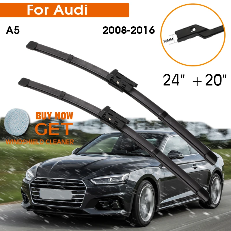 Car Wiper Blade For Audi A5 20082016 Windshield Rubber Silicon Refill Front Window Wiper 24"+20