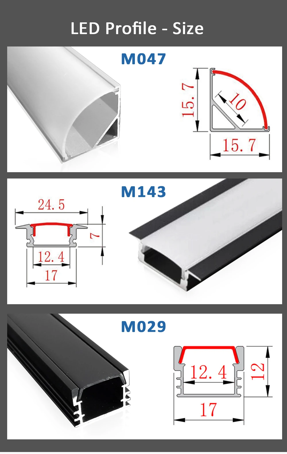 LED-Aluminiumprofil, 50 cm, V-U-Form, silberfarben, flexibler Streifen, Lichtleistenkanal mit Diffusor, milchig schwarz, PC-Abdeckung für Raumdecke – Detail 6