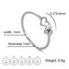 Kkjoy Simple Stainless Steel Double Hearts Initial Letter Rings For Women A-Z Alphabet Lover Ring Valentine's Day jewelry Gift 6